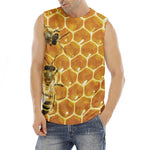 Bees And Honeycomb Print Men's Fitness Tank Top