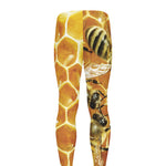 Bees And Honeycomb Print Men's leggings