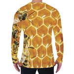 Bees And Honeycomb Print Men's Long Sleeve T-Shirt