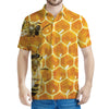 Bees And Honeycomb Print Men's Polo Shirt