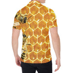 Bees And Honeycomb Print Men's Shirt