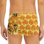 Bees And Honeycomb Print Men's Short Boxer Briefs