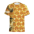 Bees And Honeycomb Print Men's Athletic T-Shirt