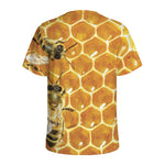 Bees And Honeycomb Print Men's Sports T-Shirt