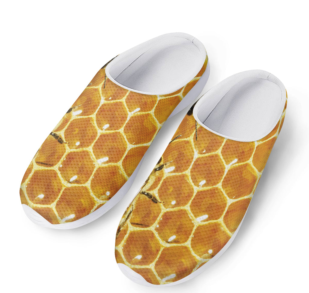 Bees And Honeycomb Print Mesh Casual Shoes