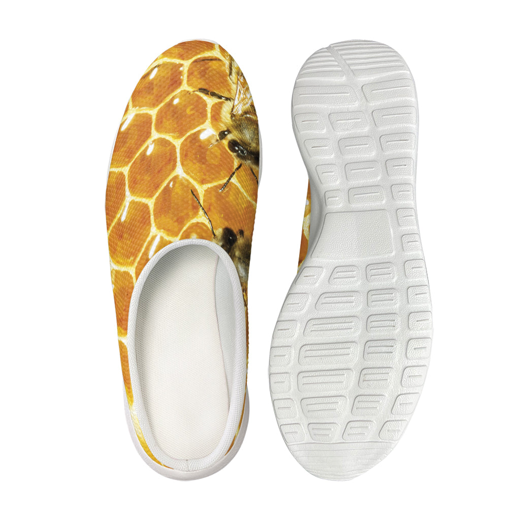 Bees And Honeycomb Print Mesh Casual Shoes