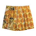 Bees And Honeycomb Print Mesh Shorts