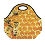 Bees And Honeycomb Print Neoprene Lunch Bag
