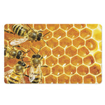 Bees And Honeycomb Print Polyester Doormat