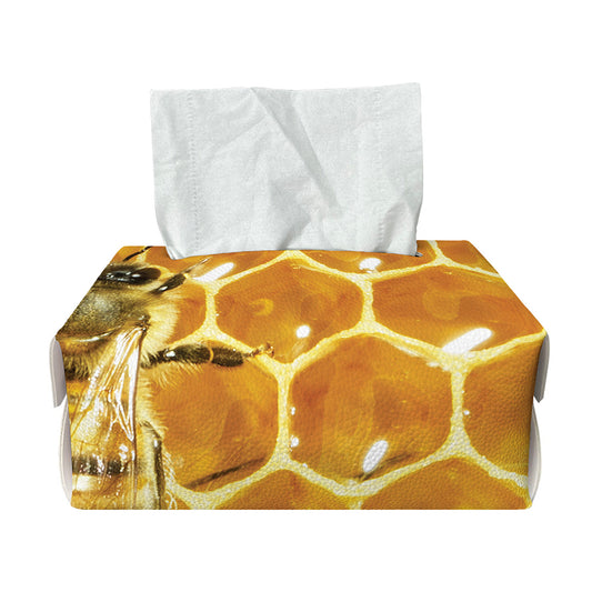 Bees And Honeycomb Print Rectangle Tissue Box Cover