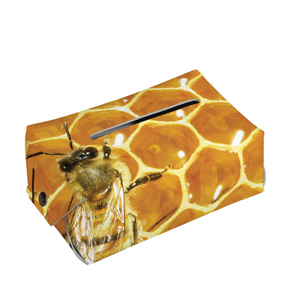 Bees And Honeycomb Print Rectangle Tissue Box Cover