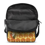 Bees And Honeycomb Print Rectangular Crossbody Bag