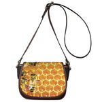 Bees And Honeycomb Print Saddle Bag