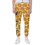 Bees And Honeycomb Print Scuba Joggers