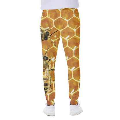 Bees And Honeycomb Print Scuba Joggers