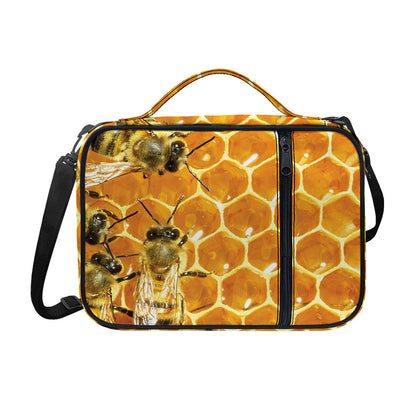 Bees And Honeycomb Print Shoulder Strap Bible Bag