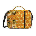 Bees And Honeycomb Print Shoulder Strap Bible Bag