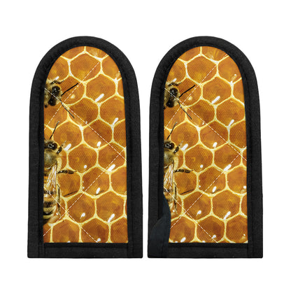 Bees And Honeycomb Print Skillet Handle Cover