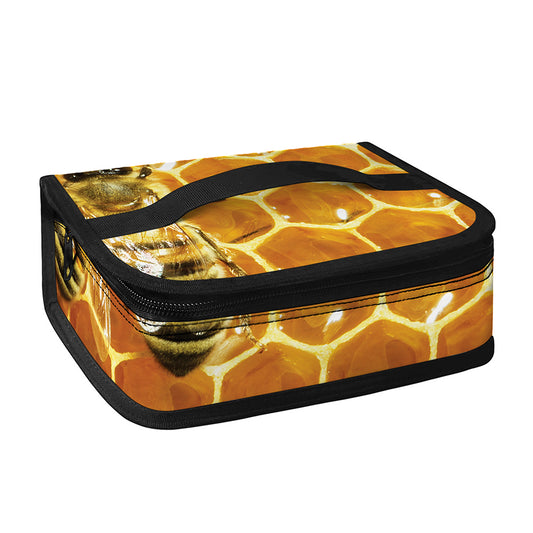Bees And Honeycomb Print Small Lunch Bag