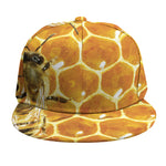 Bees And Honeycomb Print Snapback Cap