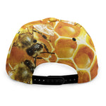 Bees And Honeycomb Print Snapback Cap