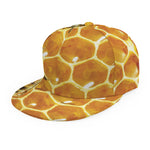 Bees And Honeycomb Print Snapback Cap