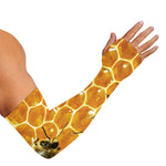 Bees And Honeycomb Print Sun Protection Arm Sleeves