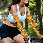 Bees And Honeycomb Print Sun Protection Arm Sleeves