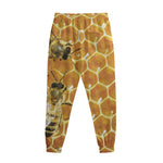 Bees And Honeycomb Print Sweatpants