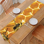 Bees And Honeycomb Print Table Runner