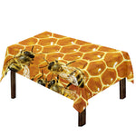 Bees And Honeycomb Print Tablecloth