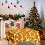 Bees And Honeycomb Print Tablecloth