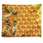 Bees And Honeycomb Print Tapestry