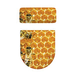 Bees And Honeycomb Print Toilet Lid And Tank Cover Set