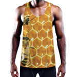 Bees And Honeycomb Print Training Tank Top