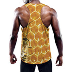 Bees And Honeycomb Print Training Tank Top