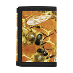 Bees And Honeycomb Print Trifold Wallet