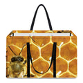 Bees And Honeycomb Print Utility Tote Bag