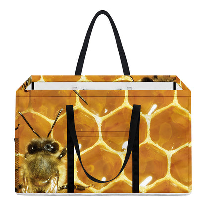 Bees And Honeycomb Print Utility Tote Bag