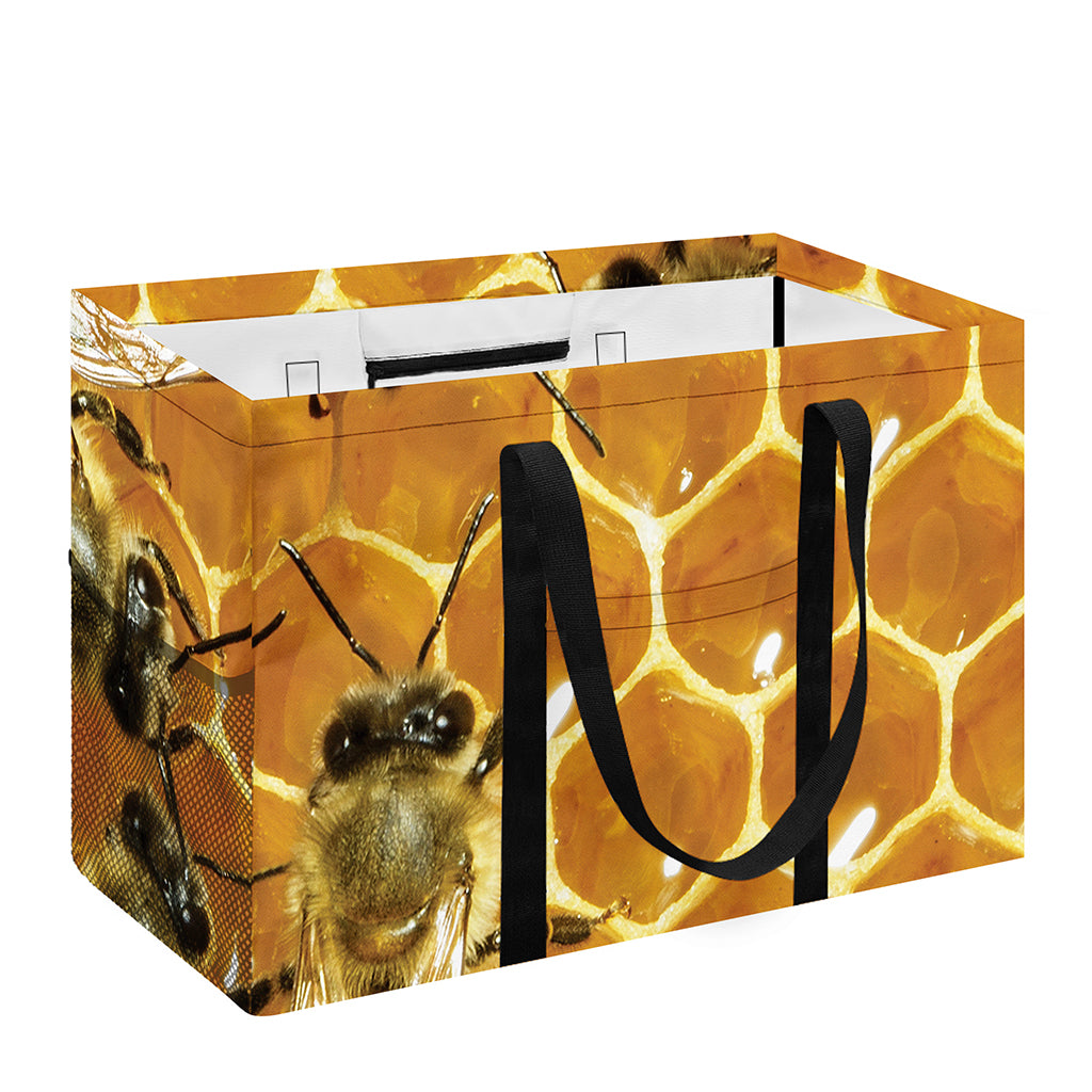 Bees And Honeycomb Print Utility Tote Bag