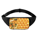 Bees And Honeycomb Print Waist Bag