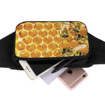 Bees And Honeycomb Print Waist Bag