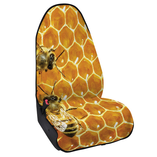 Bees And Honeycomb Print Waterproof Car Seat Cover