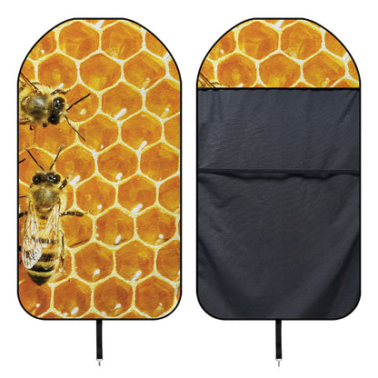 Bees And Honeycomb Print Waterproof Car Seat Cover