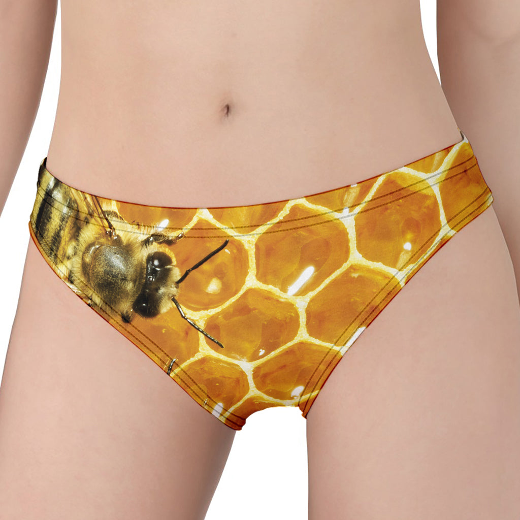 Bees And Honeycomb Print Women's Panties