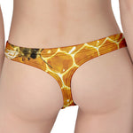 Bees And Honeycomb Print Women's Thong