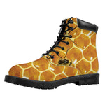 Bees And Honeycomb Print Work Boots