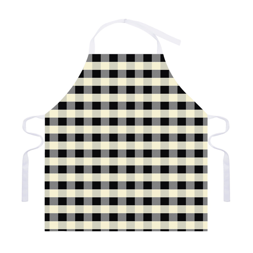 Beige And Black Buffalo Check Print Adjustable Apron