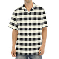 Beige And Black Buffalo Check Print Aloha Shirt