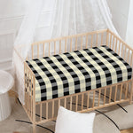 Beige And Black Buffalo Check Print Baby Crib Sheet